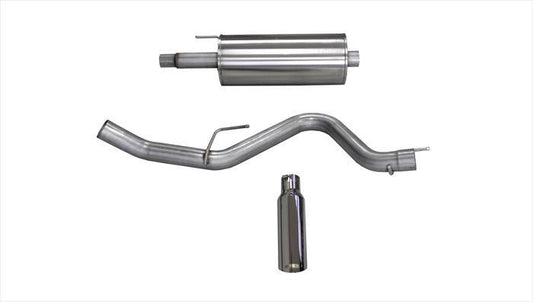 Corsa 24837 3.0 Inch Cat-Back Sport Single Side Exit Exhaust 4.0 Inch Slash Cut Polished Tip Ford F150 SuperCrew/SuperCab - Mammoth Racing -COR24837
