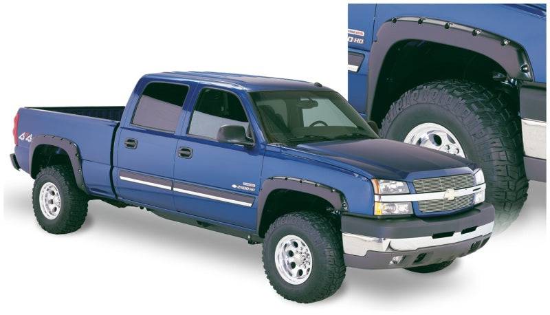 Bushwacker 07-07 Chevy Silverado 1500 Classic Fleetside Pocket Style Flares 4pc - Black - Mammoth Racing -