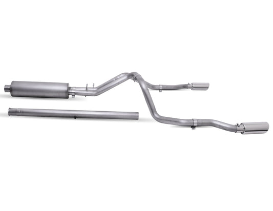 Gibson 19-22 GMC Sierra 1500 Denali 5.3l 3in/2.5in Cat-Back Dual Split Exhaust - Stainless - Mammoth Racing -