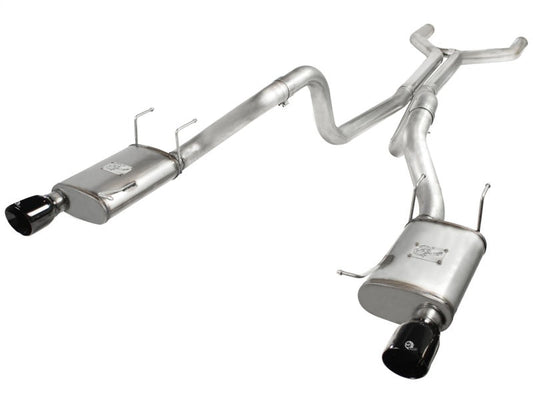 aFe MACHForce XP Cat-Back Exhaust 3in SS w/ Black Tips 11-14 Ford Mustang GT V8 5.0L - Mammoth Racing -