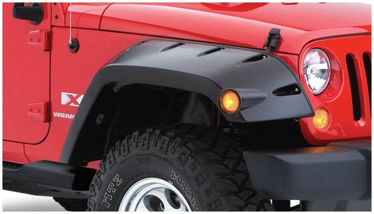 Bushwacker 07-18 Jeep Wrangler Max Pocket Style Flares 2pc Extended Coverage - Black - Mammoth Racing -