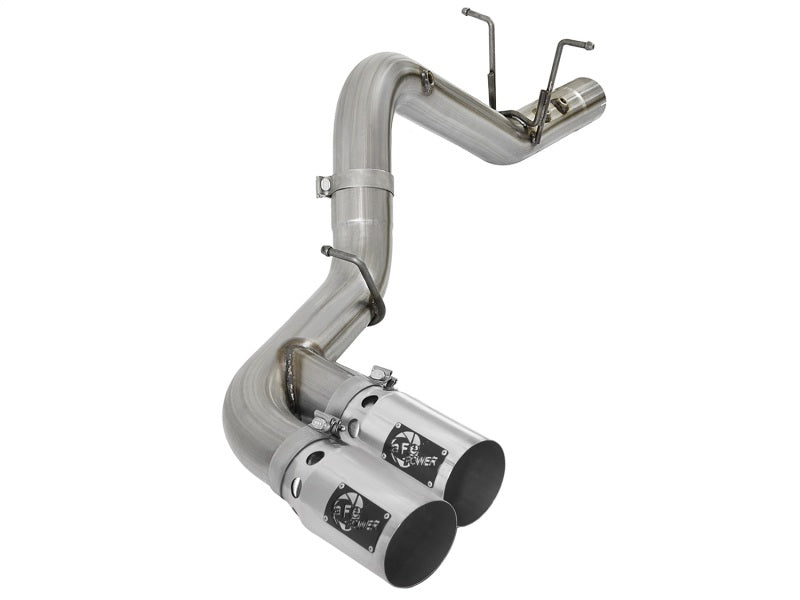 aFe Victory Series 4in 409-SS DPF-Back Exhaust w/ Dual Polished Tips 2017 GM Duramax V8-6.6L(td) L5P - Mammoth Racing -