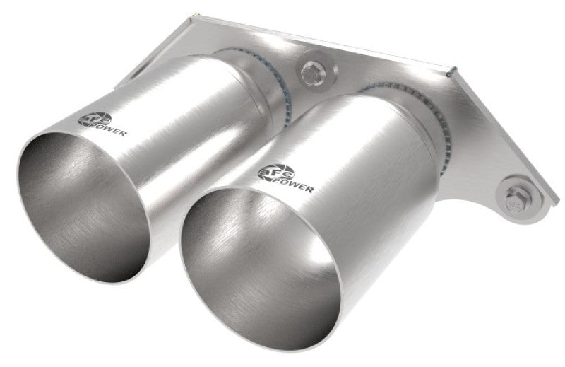 aFe Power Mach Force Xp 4in 304 SS Bolt-On Exhaust Tips Brushed 14-19 Porsche 911 GT3 3.8L/4.0L - Mammoth Racing -