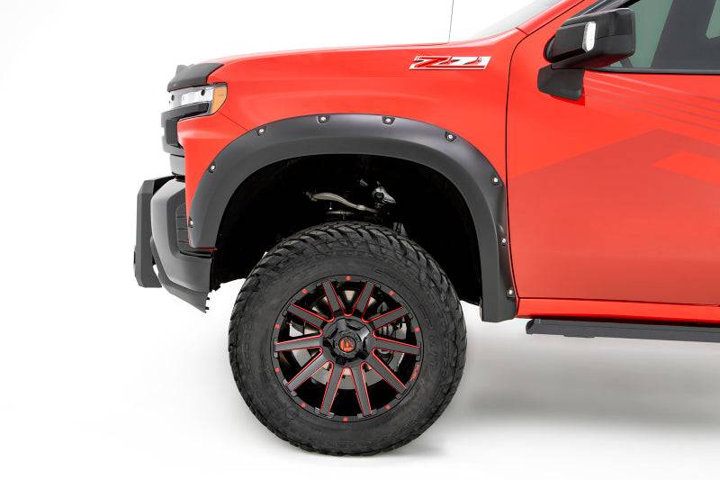 Bushwacker 19-21 Chevrolet Silverado 1500 Pocket Style Flares Font 2pc - Black - Mammoth Racing -