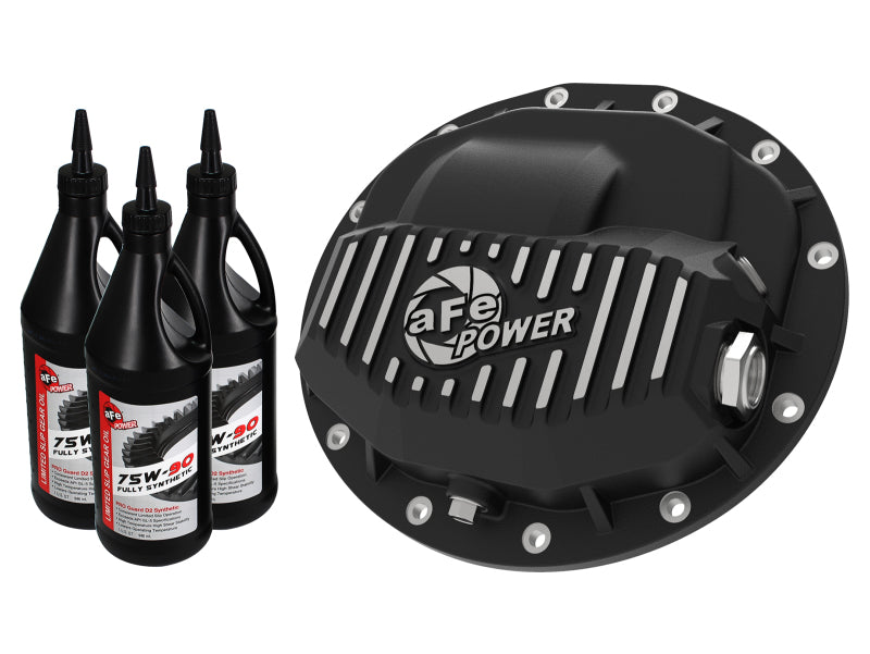 aFe Power Pro Series Front Diff Cover Black Machined & Gear Oil 13-18 Dodge Ram 2500/3500 - Mammoth Racing -