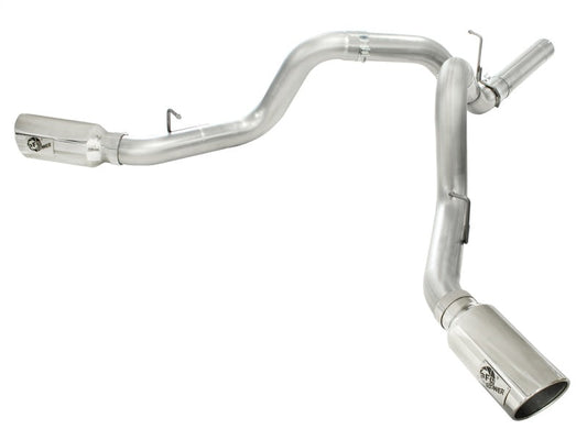 aFe MACHForce XP Exhaust Aluminized Dual Split DPF Back 11-15 GM Diesel Truck V8-6.6L (td) (pol tip) - Mammoth Racing -