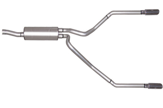 Gibson 99-04 Ford F-250 Super Duty Lariat 6.8l 2.5in Cat-Back Dual Split Exhaust - Aluminized - Mammoth Racing -