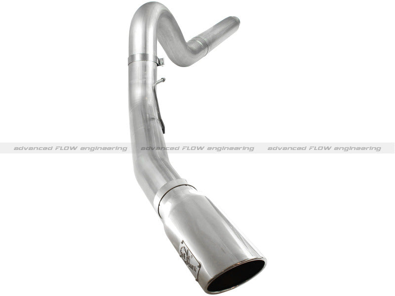 aFe Atlas 5in DPF-Back Aluminized Steel Exh Sys, Ford Diesel Trucks 08-10 V8-6.4L (td) Polished tip - Mammoth Racing -