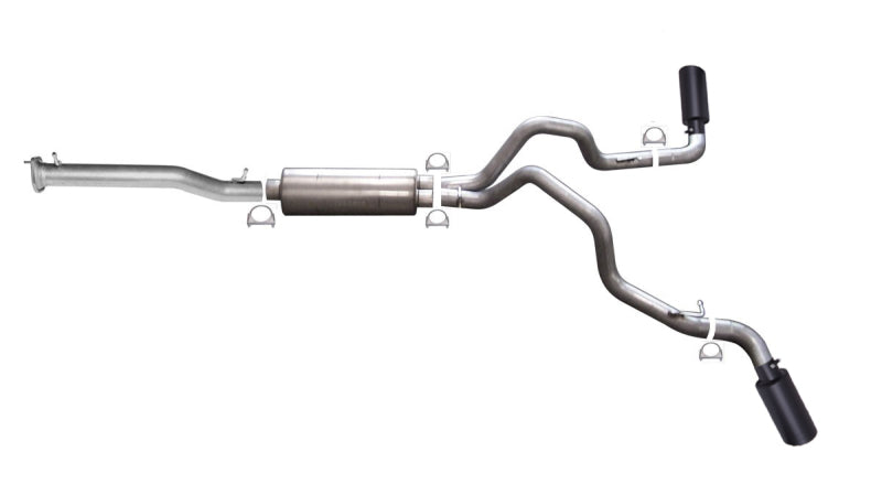 Gibson 11-19 GMC Sierra 2500 HD Denali 6.0l 3.5in/3in Cat-Back Dual Extreme Exhaust - Black Elite - Mammoth Racing -