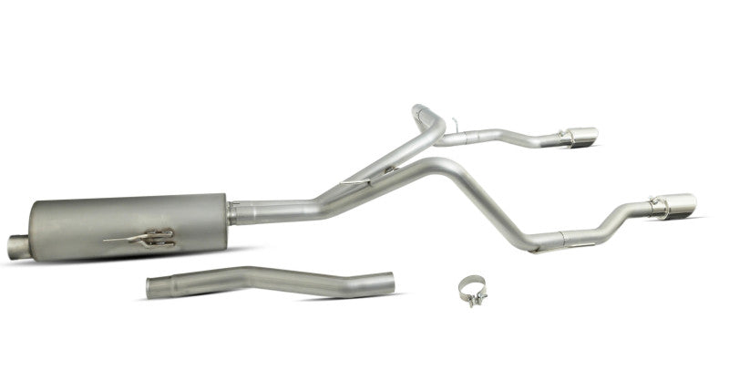 Gibson 20-22 Jeep Gladiator JT Rubicon 3.6l 3in/2.5in Cat-Back Dual Split Exhaust - Stainless - Mammoth Racing -