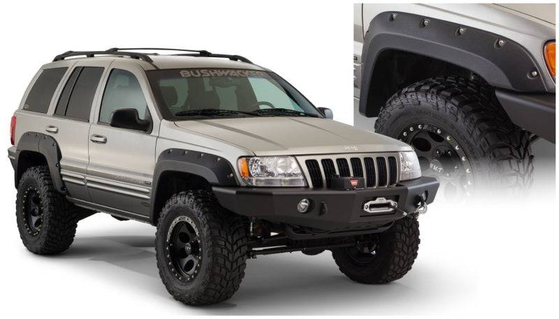Bushwacker 99-04 Jeep Grand Cherokee Cutout Style Flares 2pc - Black - Mammoth Racing -