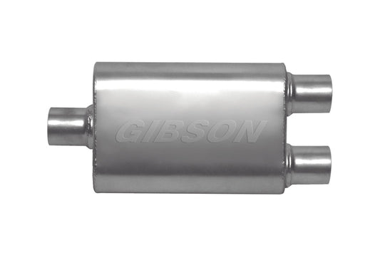 Gibson CFT Superflow Center/Dual Oval Muffler - 4x9x13in/3in Inlet/2.5in Outlet - Stainless - Mammoth Racing -