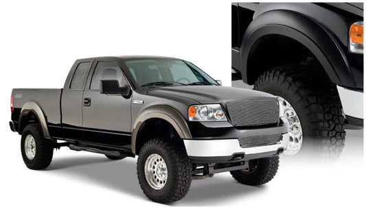 Bushwacker 04-08 Ford F-150 Styleside Extend-A-Fender Style Flares 4pc 66.0/78.0/96.0in Bed - Black - Mammoth Racing -