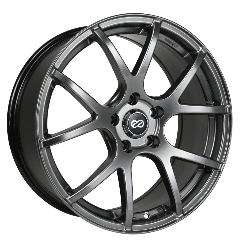 Enkei M52 18x8 40mm Offset 5x114.3 Bolt Pattern 72.6mm Bore Dia Hyper Black Wheel - Mammoth Racing -