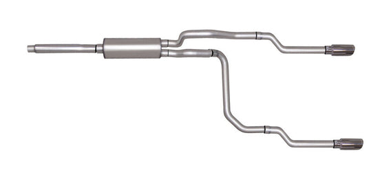 Gibson 87-92 Ford F-150 Custom 4.9l 2.5in Cat-Back Dual Split Exhaust - Stainless - Mammoth Racing -