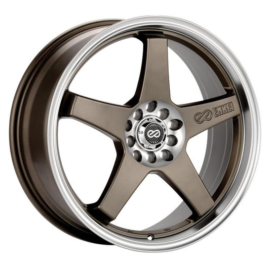Enkei EV5 17x7 4x100/114.3 38mm Offset 72.6 Bore Diameter Matte Bronze w/ Machined Lip Wheel - My Store