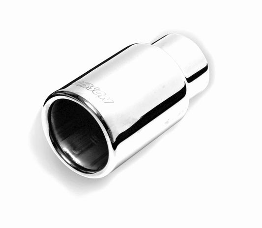 Gibson Rolled Edge Straight-Cut Tip - 3.5in OD/2.5in Inlet/12in Length - Stainless - Mammoth Racing -