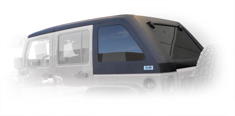 DV8 Offroad 07-18 Jeep Wrangler JK 2 Piece Fast Back Hard Top 4 Door - Black (DS Only) - Mammoth Racing -