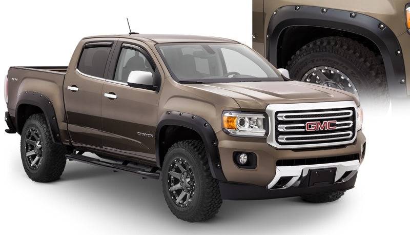 Bushwacker 15-18 GMC Canyon Pocket Style Flares 4pc 5ft Bed - Black - Mammoth Racing -
