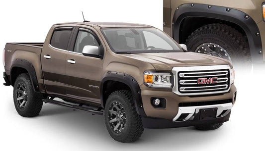 Bushwacker 15-18 GMC Canyon Pocket Style Flares 4pc 5ft Bed - Black - Mammoth Racing -
