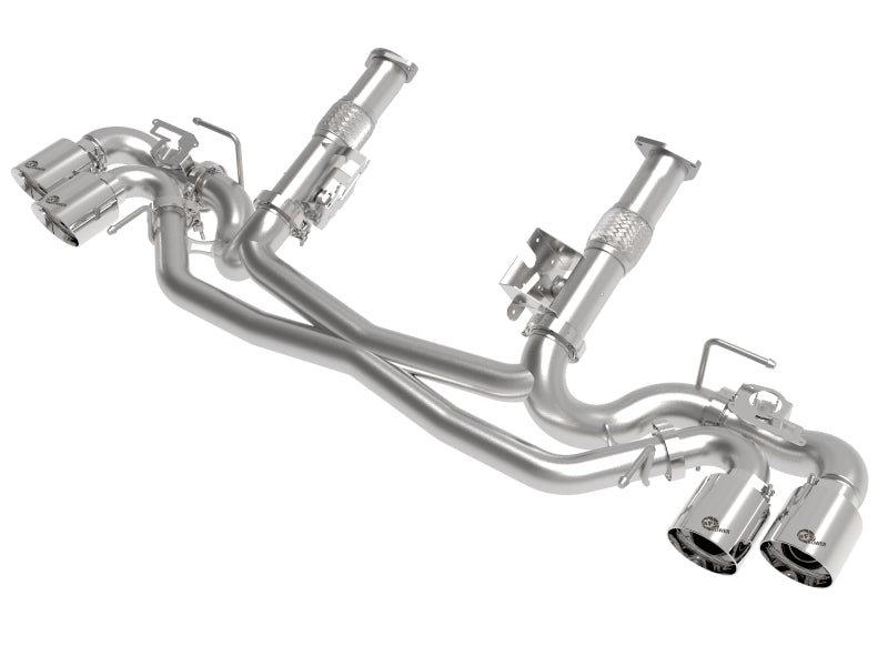 AFe MACH Force-Xp 304 Stainless Steel Cat-Back Exhaust Polished 2020 Chevrolet Corvette C8 - Mammoth Racing -