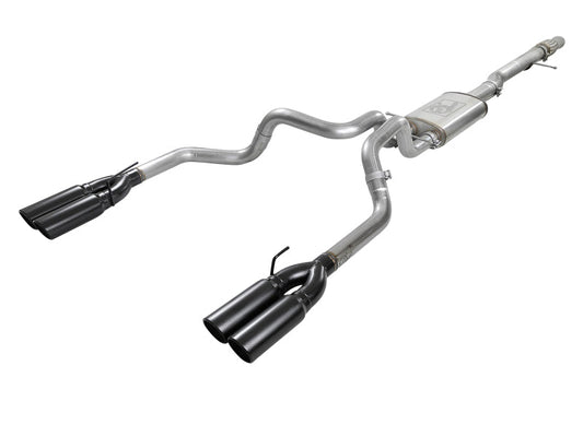 aFe Vulcan Series 4-3in 304SS Exhaust Cat-Back w/ Blk Tips 2019 GM Silverado/Sierra 1500 V8-6.2L - Mammoth Racing -