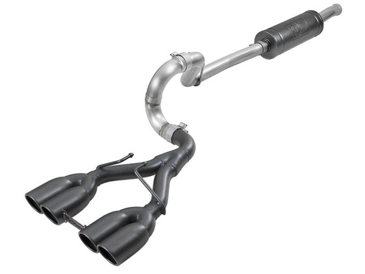 aFe Rebel Series 2.5in. 304 SS C/B Exhaust System 2018 Jeep Wrangler (JL) V6-3.6L - Black Tip - Mammoth Racing -