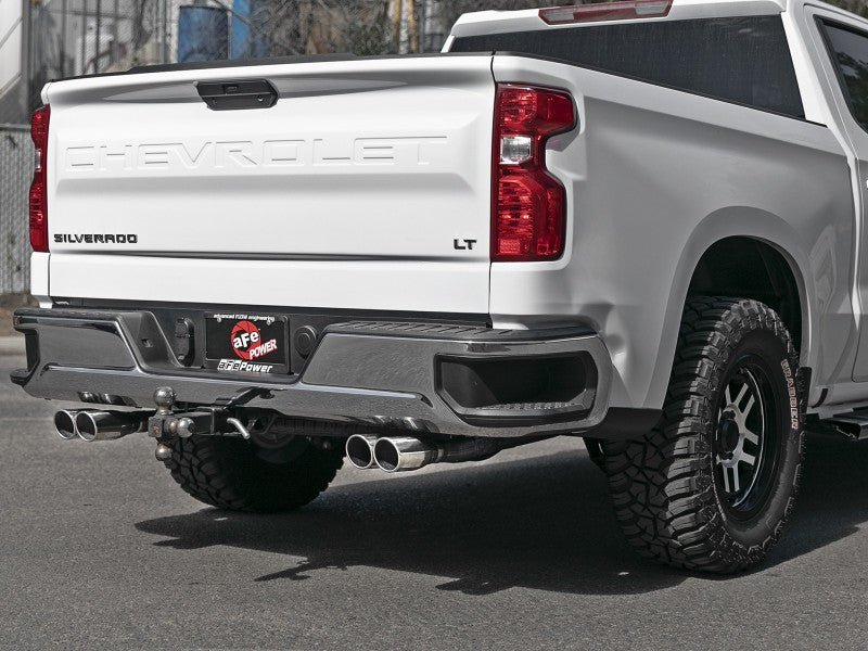 aFe Gemini XV 3in 304 SS Cat-Back Exhaust w/ Cutout 19-21 GM Silverado/Sierra 1500 V8- w/ Black Tips - Mammoth Racing -