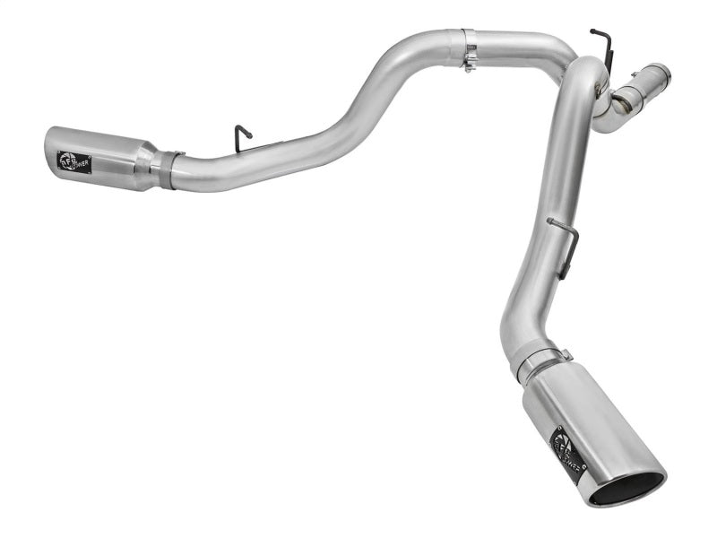 aFe Atlas Exhaust 4in Dual DPF-Back Al Steel w/ Pol Tips 16-17 GM Diesel Truck V8-6.6L (td) LML - Mammoth Racing -