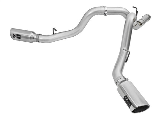 aFe Atlas Exhaust 4in Dual DPF-Back Al Steel w/ Pol Tips 16-17 GM Diesel Truck V8-6.6L (td) LML - Mammoth Racing -