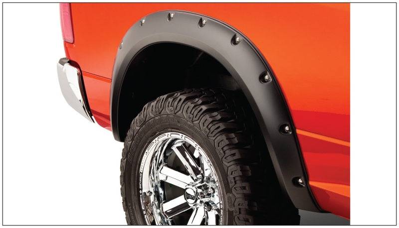 Bushwacker 10-18 Dodge Ram 2500 Fleetside Pocket Style Flares 2pc 67.4/76.3/96.3in Bed - Black - Mammoth Racing -