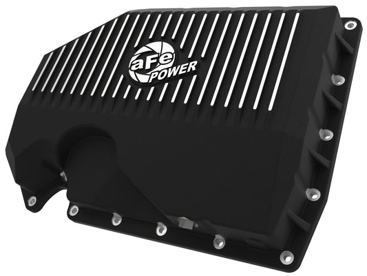 aFe 05-19 VW 1.8L/2.0L w/o Oil Sensor Engine Oil Pan Black POWER Street Series w/ Machined Fins - Mammoth Racing -