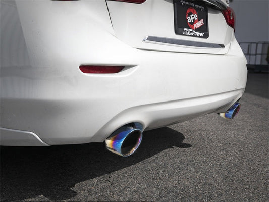 aFe Takeda 2.5in 304 SS Axle-Back Exhaust w/ Blue Flame Tips 16-18 Infiniti Q50 V6-3.0L (tt) - Mammoth Racing -