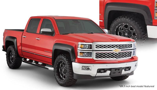 Bushwacker 15-18 Chevy Silverado 2500 HD Fleetside Extend-A-Fender Style Flares 4pc - Black - Mammoth Racing -