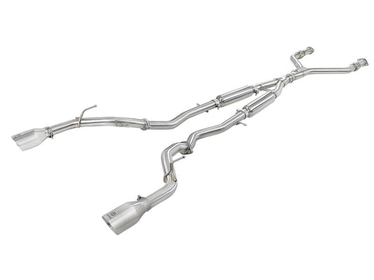 aFe Takeda 2.5in 304 SS Cat-Back Exhaust System w/ Polished Tips 16-18 Infiniti Q50 V6-3.0L (tt) - Mammoth Racing -