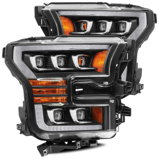 AlphaRex 17-20 Ford Raptor NOVA LED Proj Headlights Plank Style Matte Black w/Activ Light/Seq Signal - My Store