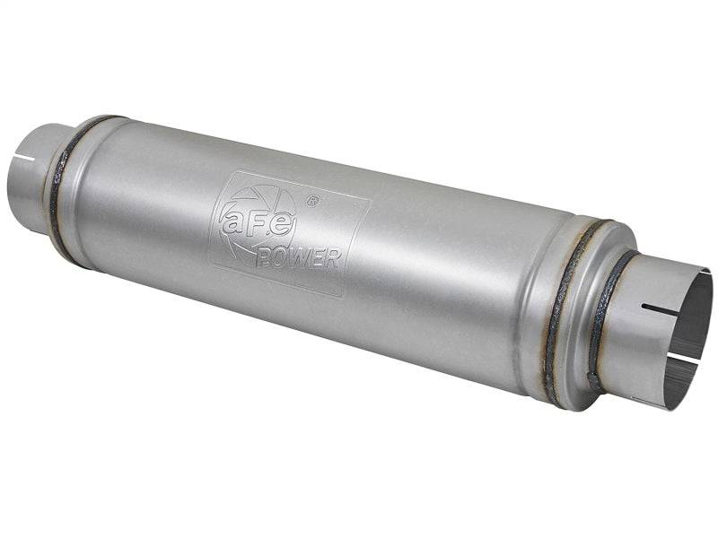 aFe ATLAS Aluminized Steel Muffler 5in Center/Center 24in L x 7in Diameter - Round Body - My Store