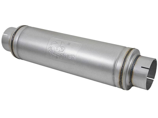 aFe ATLAS Aluminized Steel Muffler 5in Center/Center 24in L x 7in Diameter - Round Body - My Store