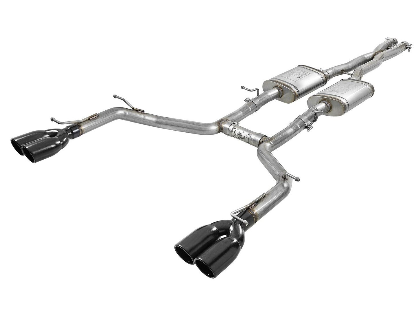 aFe MACH Force-Xp 2-1/2in 304 SS Cat-Back Exhaust 15-21 Dodge Challenger V6-3.6L - Quad Black Tip - Mammoth Racing -