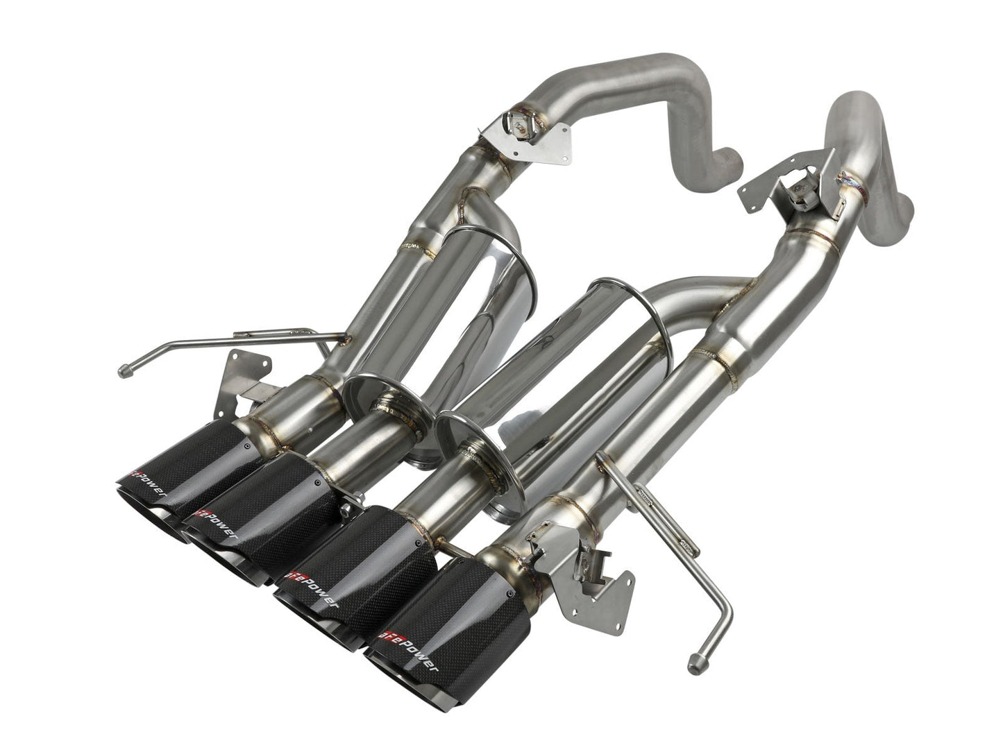 aFe MACH Force-Xp Axle-Back Exhaust System w/ Carbon Fiber Tips Chevrolet Corvette (C7) 14-19 6.2L - Mammoth Racing -