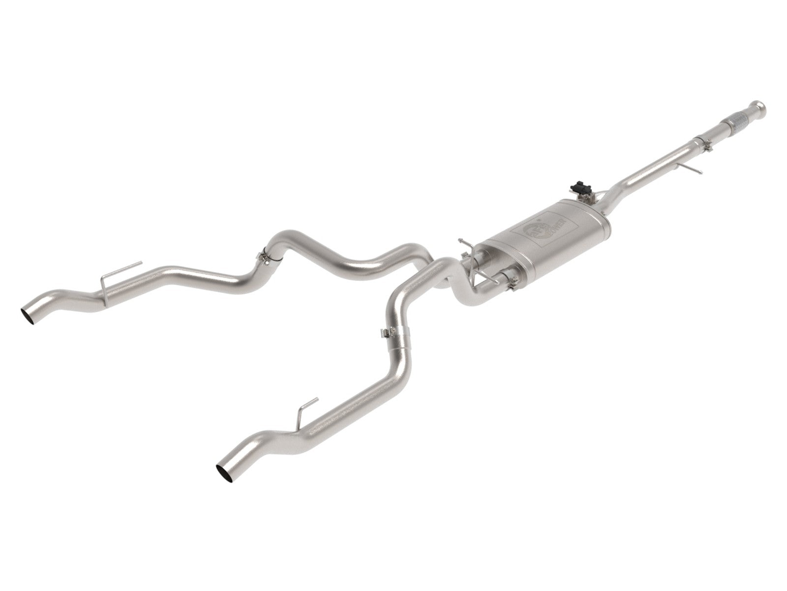 aFe Gemini XV 3in 304 SS Cat-Back Exhaust w/ Cutout 19-21 GM Silverado/Sierra 1500 V8- w/ Black Tips - Mammoth Racing -