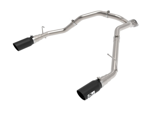 aFe Large Bore-HD 3 IN 409 Stainless Steel DPF-Back Exhaust System w/Black Tip RAM 1500 20-21 V6-3.0 - Mammoth Racing -