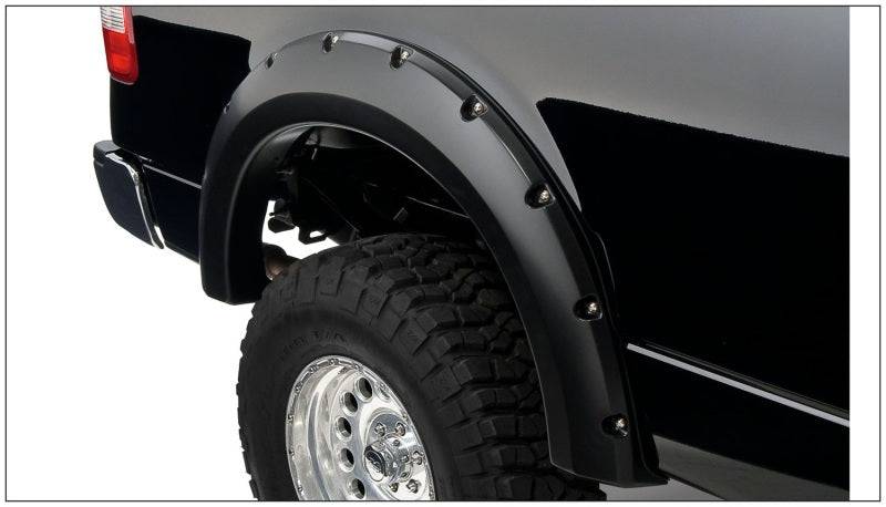 Bushwacker 04-08 Ford F-150 Styleside Pocket Style Flares 2pc 66.0/78.0/96.0in Bed - Black - Mammoth Racing -