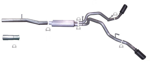 Gibson 10-12 Chevrolet Silverado 1500 Hybrid 6.0l 2.25in Cat-Back Dual Extreme Exhaust - Black Elite - Mammoth Racing -