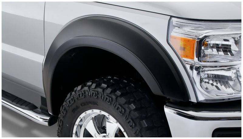 Bushwacker 11-16 Ford F-250 Super Duty Styleside Extend-A-Fender Style Flares 2pc - Black - Mammoth Racing -