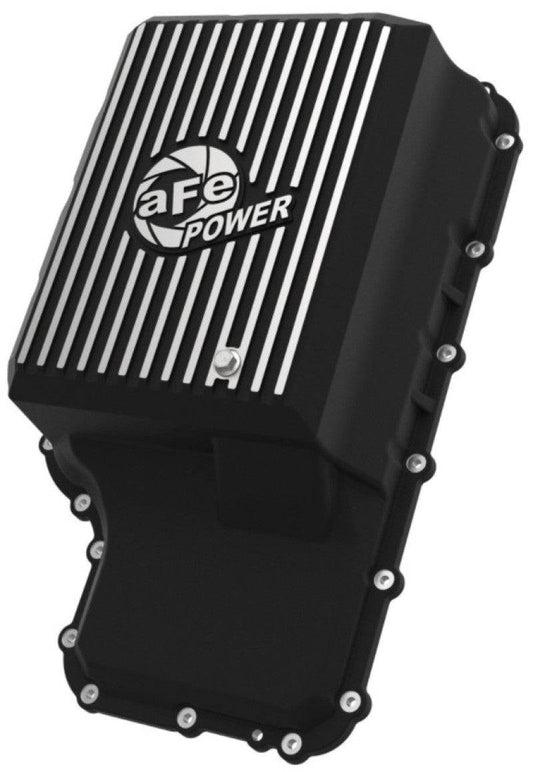 aFe 20-21 Ford Truck w/ 10R140 Transmission Pan Black POWER Street Series w/ Machined Fins - My Store
