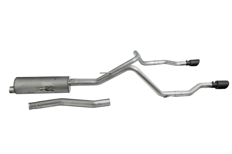 Gibson 20-22 Jeep Gladiator JT Rubicon 3.6l 3in/2.5in Cat-Back Dual Split Exhaust - Black Elite - Mammoth Racing -