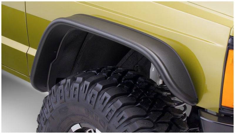 Bushwacker 84-01 Jeep Cherokee Flat Style Flares 2pc - Black - Mammoth Racing -