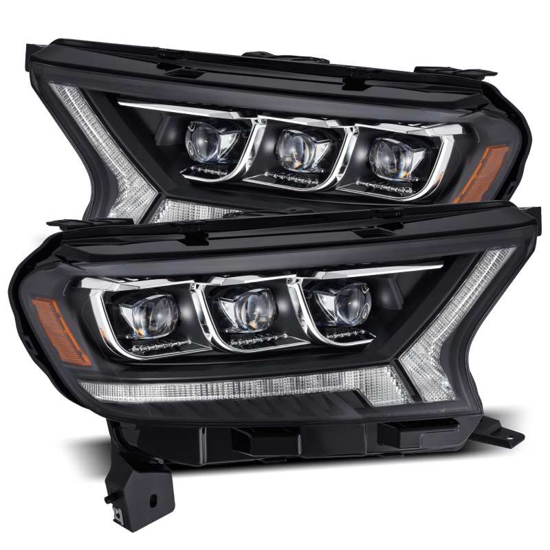 AlphaRex 19-21 Ford Ranger NOVA LED Proj Headlights Plank Style Black w/Activ Light/Seq Signal/DRL - Mammoth Racing -