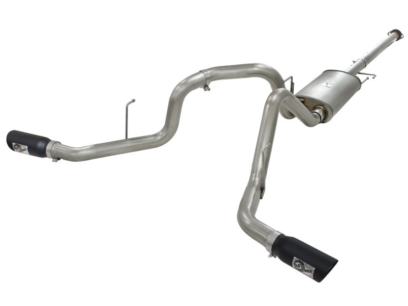 aFe MACHForce XP Exhaust 3in SS Dual Side Exit CB w/ Black Tips 11-14 Ford F150 EcoBoost V6-3.5L TT - Mammoth Racing -
